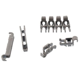 Dishwasher Lower Rack Flip Tynes Plastic Bearing Clips Kit Brackets Set Compatible with Bosch Siemens 00611472