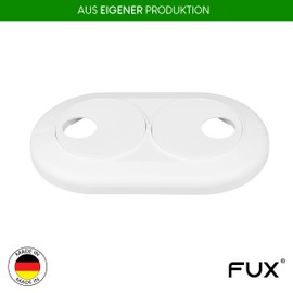 Pack of 3 Double Heating Pipe Rosette, Variable Pipe Spacing, Colours and Sizes, Pipe Cover, Cover, Radiator Rosettes, Heating Pipe Covers, Heating Pipe (15 mm, White RAL 9016)