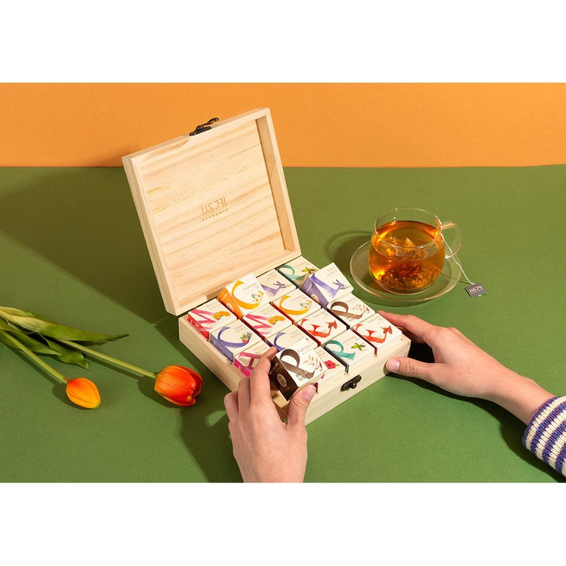Ssanggyemyeong Tea Cube Wooden Gift Set, 16P, 2 Sets