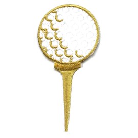 Golf Ball Gold Tee Patch Sport Badge Embroidered Iron On