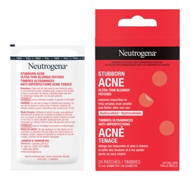 Neutrogena Neutrogena Stubborn Acne Blemish Patches, Hydrocolloid Spot Treatment, Pimple Care Patch, Hypoallergenic, 24 Patches Per Pack