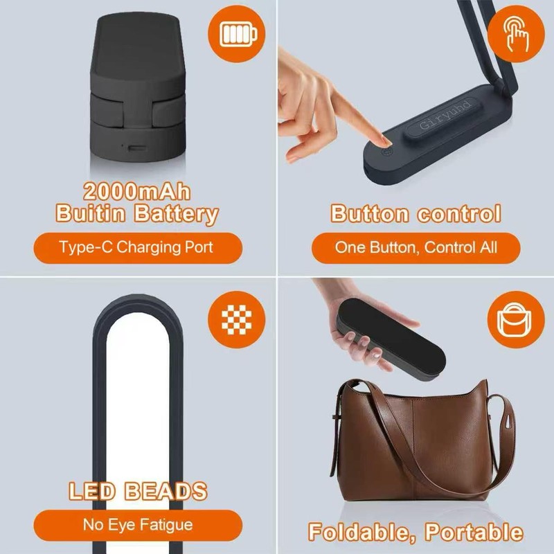 Giryuhd LED Desk Lamp for Office Home & Battery Operated