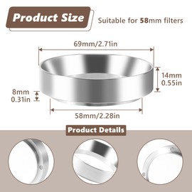 Professional Barista Dosing Ring 58 mm with Magnet - Precise Aluminium Coffee Funnel, Splash Guard Design & Non-Slip Hold, Reusable Coffee Powder Dosing Aid for Espresso & French Press