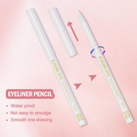 KAIQIKAIXI 6 White Eyeliner Pen, Eyebrow Eye Shadow Pencil, Lip Line Pen, Eyelid Pad, Pencil Makeup Set Tool