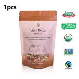 Vital-Tea Liver Support with Milk Thistle Goji Berry Chrysanthemum - Cleanse Liver and Eyes | Organic, Natural Herbal Tea Loose Leaf (100g) Beverage - Specification: 1 pcs