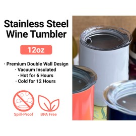 Woods Lake Kit Carson, Ca Souvenir 12 oz White Laser Etched Insulated Wine Stainless Steel Tumbler