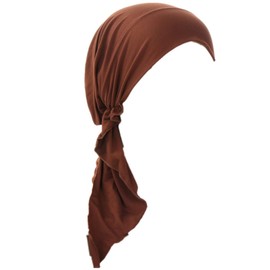 YRANXQUN - Pañuelo para la cabeza de quimioterapia preatado para mujer, turbante, gorras de cáncer, cráneo, bandana para la cabeza, Café, M/talla única