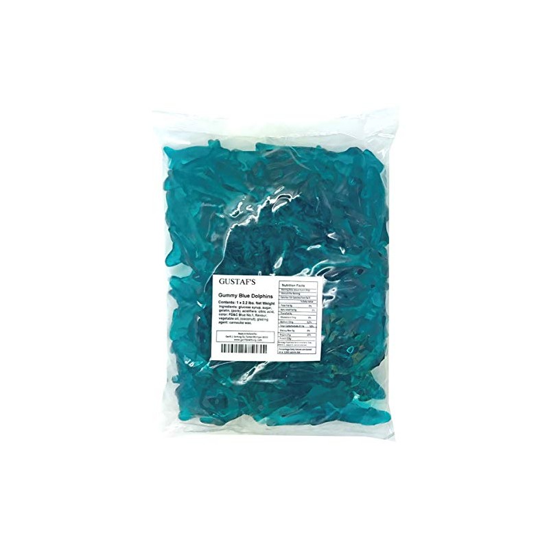 Gustaf's Blue Raspberry Gummi Dolphins (2.2Lb(1kg))