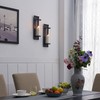 Danya B Metal Pillar Candle Sconces with Glass Inserts -