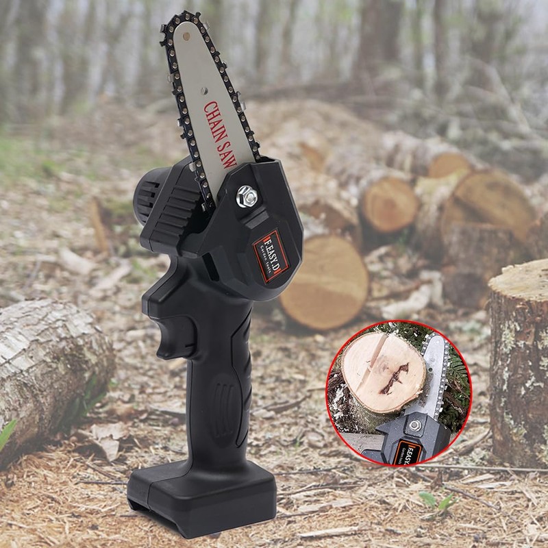 4" Mini Electric Chainsaw Cordless 550W Battery Powered Chainsaw Rechargeable