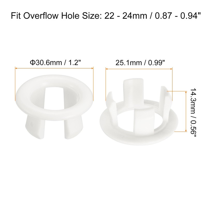 uxcell Sink Trim Overflow Cover, 3Pcs Sink Overflow Rings Bathroom