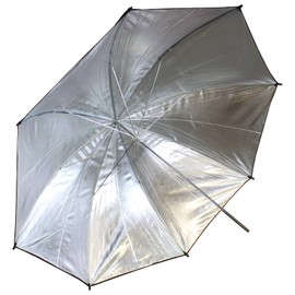 BlueDot Trading Silver 33" Umbrella Reflector with Black Block out for Portrait Studio, Video Recording, Filming, Photography, Photo Lighting Umbrella, 83cm Diameter