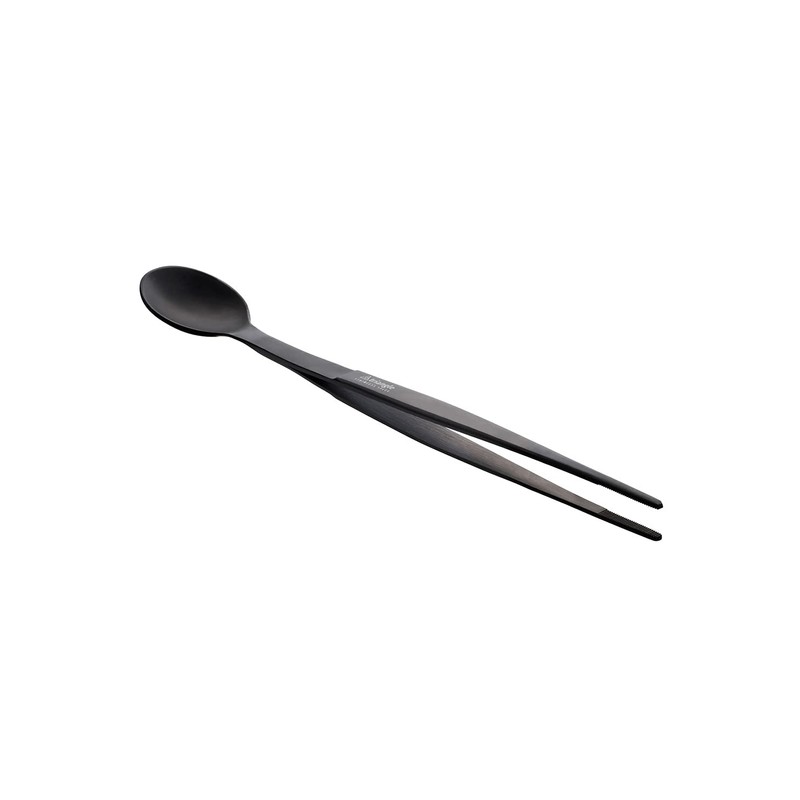 triangle Tasting Spoon with Tweezers, Black, 2-in-1 Spoon and Kitchen