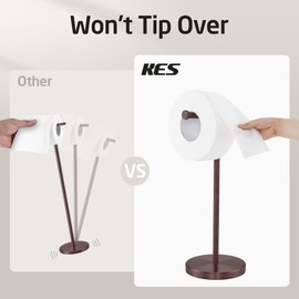 KES Brushed Bronze Toilet Paper Holder Stand, Toilet Roll Holder Free Standing with Heavy Base, 18/8 Stainless Steel, BPH283S1-BB