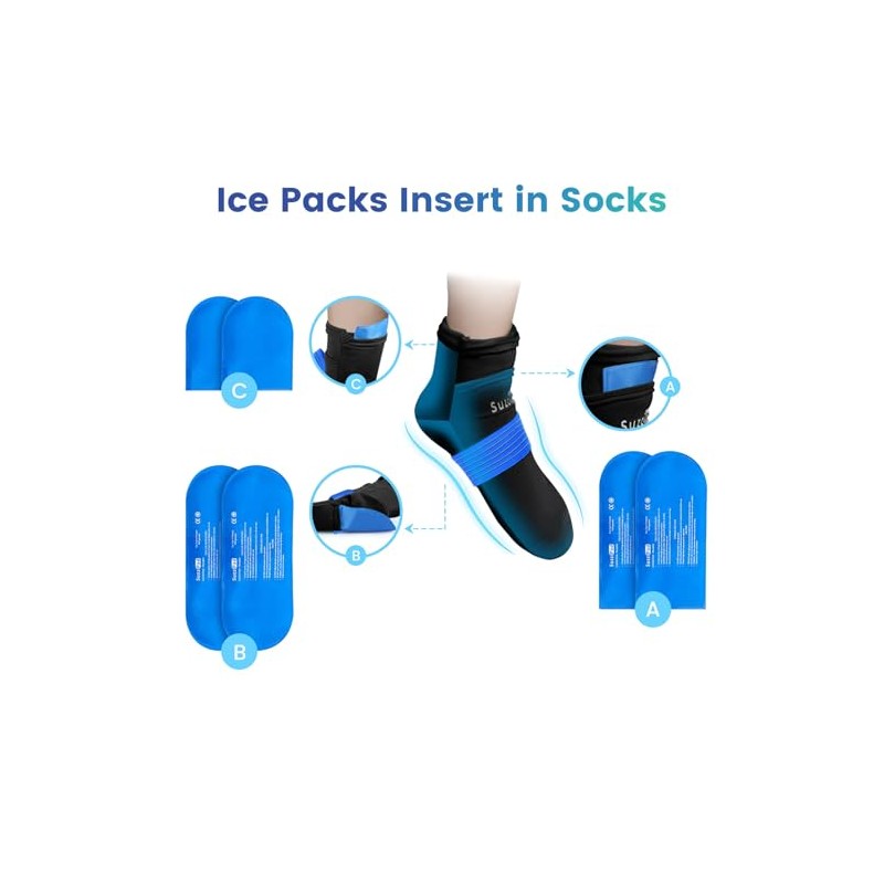 SuzziPad Replacement Ice Gel Packs for Cold Therapy Gloves and