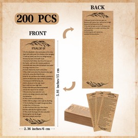 Skyygemm 200 Pcs Psalm 91 Bookmarks Bulk Clergy Appreciation Gift Christian Bible Scripture Kraft Paper Prayer Card Religious Verse Inspirational Sunday School Teacher Gift for Church Pastor (English)