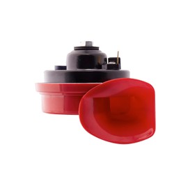 HELLA 3FH 007 424-801 Trumpet Horn - TE16 - 12V - 110dB(A) - Frequency Range: 400/500Hz - Electric - Housing Colour: Red/Black - Flat Plug-in Connector - Set - Quantity: 2