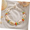 TEHAUX Wooden Beads Anklet Shell Chain for Women Knitted Ankle