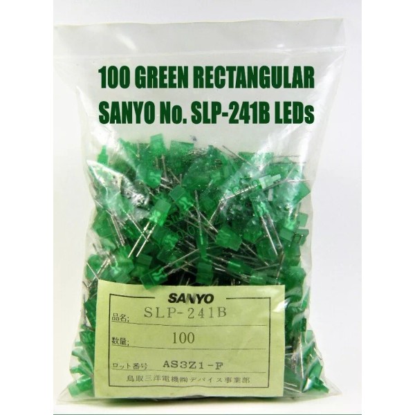 SANYO SANYO SLP-241B, RECTANGULAR, 100 GREEN LEDS IN SEALED BAG,