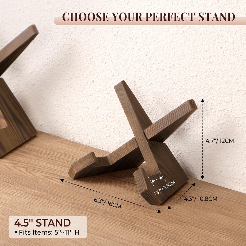 ANBOXIT 4.5 Inch Plate Stand Display - Wooden Picture Frame