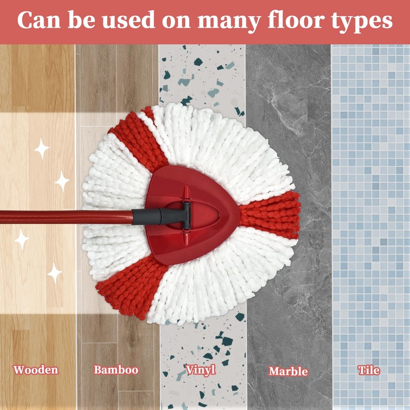 Mop Cloth, Replacement Mop Heads Microfibre Compatible with Vileda 2