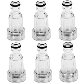 6 Pack Pressure Washer Garden Hose Adapter 3/4 Inch Pressure Washer Transparent Plastic Water Inlet Filter Replacement Pressure Washer Transparent Plastic Water Inlet Filter ﻿