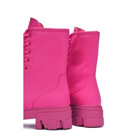 Cape Robbin Chrisley Combat Boots for Women - Platform Boots Lace Up High Tops, Ankle Booties for Women - Combat Boots Womens Platform - Pink Size 10