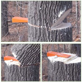 Felling Wedge, 5.5 Inch Tree Felling Wedges for Tree Cutting, Orange Plastic Logging Supplies for Chain Saw - 2 Pack