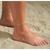 SUFOPE Initial Anklet for Women Dainty 14K Gold Plated Waterproof
