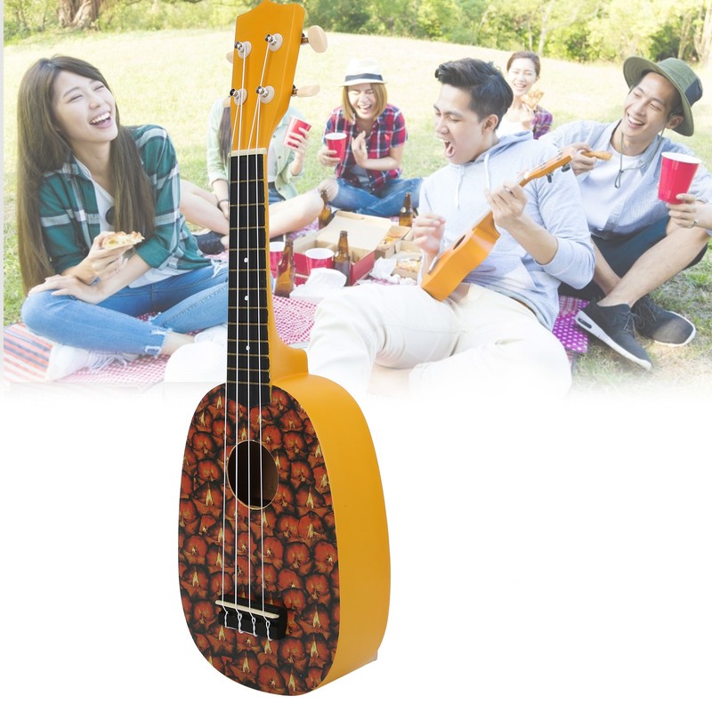 21in Ukulele with Carry Bag Tropical Fruit Pattern for Beginners