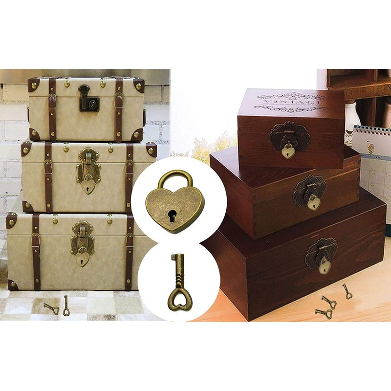 mciskin Vintage Antique Style Mini Archaize Padlocks Key Lock with