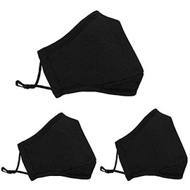 Qchomee 3PCS Dust Masks, Reusable Cotton Gauze Mask Unisex Anti Pollen Mouth Muffle with PM2.5 Activated Carbon Filter Travel Outdoor Cycling Ski Warm Face Mask