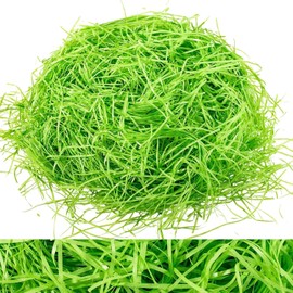 TERJBG 250 g Easter Grass in Green for Easter Nests, Easter Decoration for Crafts, Wood Wool Easter Grass for Easter Baskets (Easter Grass Green - 250 g)