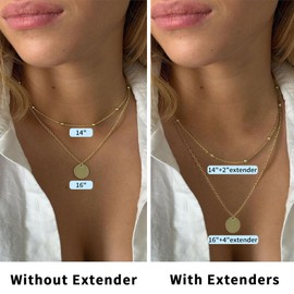 CHICNOW Necklace Extender Silver Sterling Silver Necklace Extender Bracelet Extender Silver Necklace Extenders For Women (Silver 2,4,6")