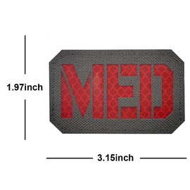 Reflective MED Patch IR Infrared EMT EMS Paramedic Medical Star of Life Embroidered Fabric Moral Emblem Patches Loop Hook Application Closure Back (Grey)