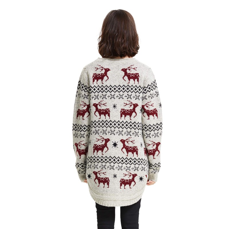 Reindeer Snowflake Christmas Pullover for Women Jumper - xl