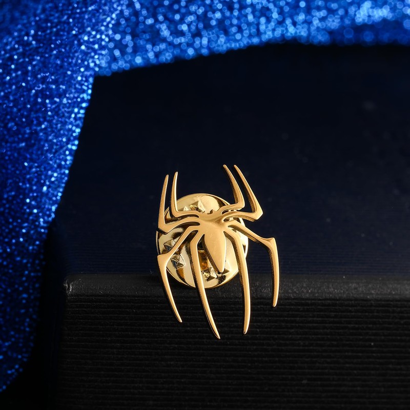 Spider Designer Badge Lapel Pins Stainless Steel Spider Brooches for