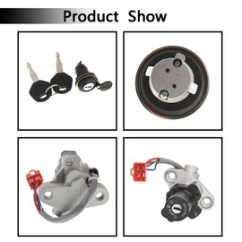 waltyotur Ignition Switch Seat Gas Cap Cover Lock Key 4pcs Set Replacement for Yamaha V-Star 650 1100 1999-2016