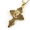 Soulbreezecollection Brown Cameo Christian Cross Pendant Necklace Charm Fashion Jewelry