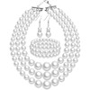 Pendientes Pulsera y Collar de Perla Grande Larga de 1920