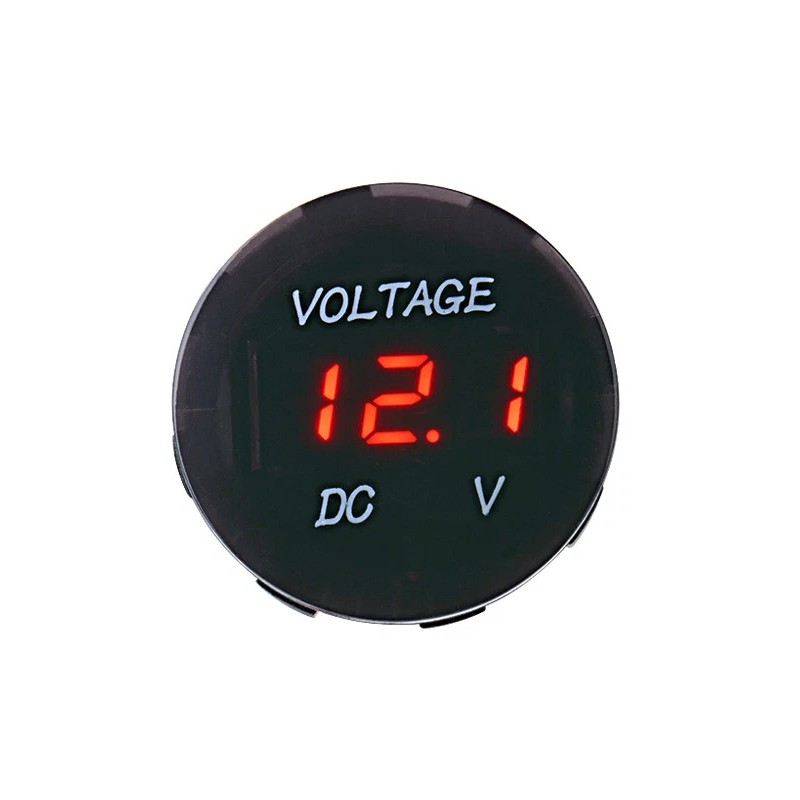 Wiredco 2X Round Red LED Voltmeter Voltage Display 12-24VDC Battery