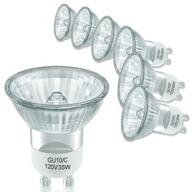 DUMILOO GU10+C 120V 35W Light Bulbs (Replacement GU10 LED Bulb) for Track & Recessed Lighting, Range Hood Light, Candle Warmer Lamp, 2700K Warm White, Dimmable, Pack of 6