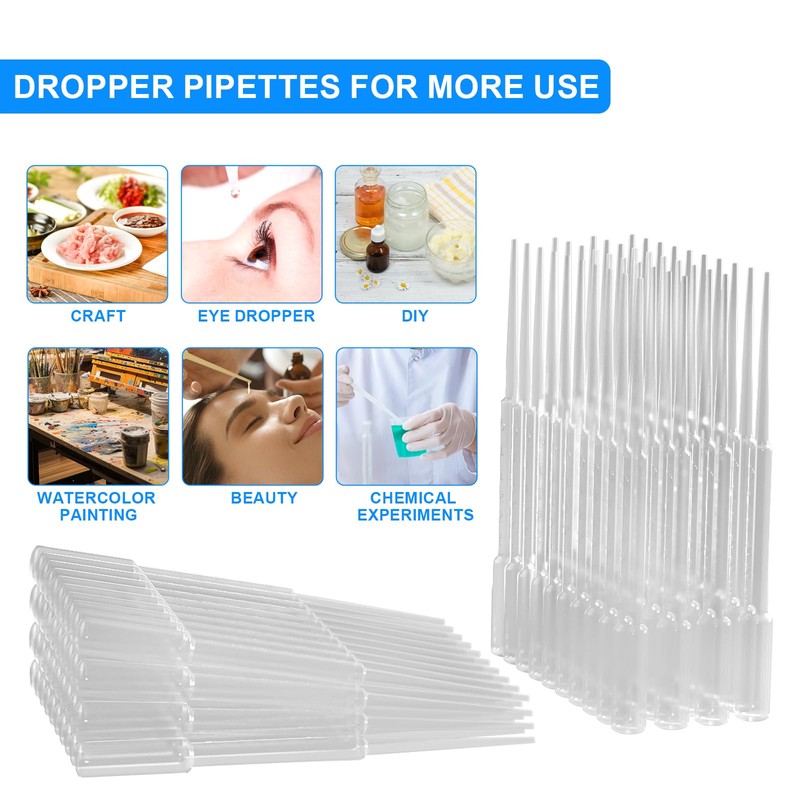 ReliMedPro 100 PCS 3ML Dropper Pipettes Essential Oil Transfer, Disposable