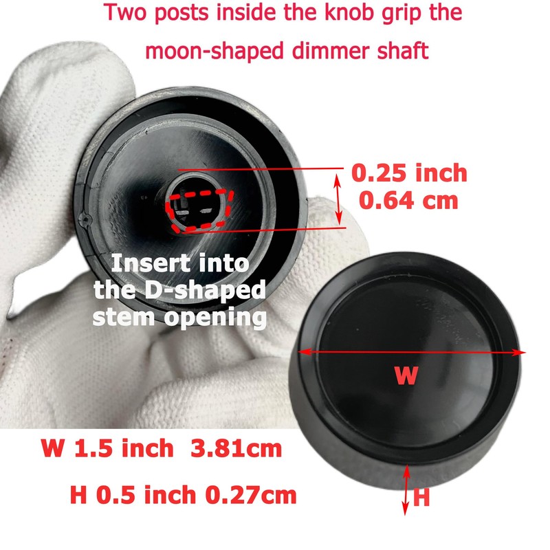 CAMGJORT 26115-E Round Fan Control Light Dimmer Switch Knob,1/4 inch