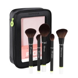 Sephora Favorites Face Set The Face Brush Set - 5 Makeup Brushes and 1 Makeup Bag