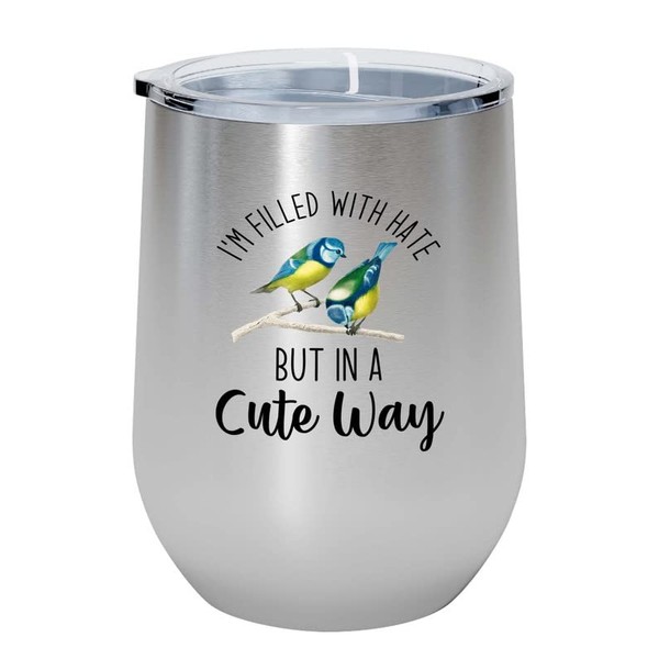 Flairy Land Bird Lover Silver Edition Wine Tumbler 12oz -