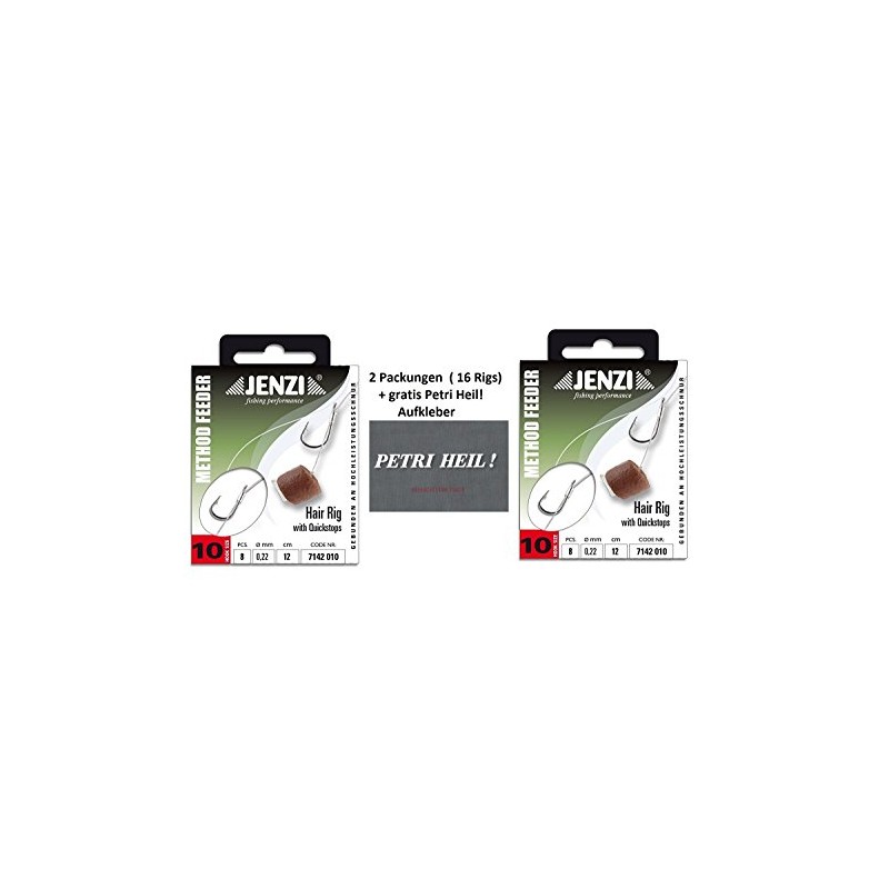 Set: 2 Pack (16 Rigs) Method Feeder Hair Rig by