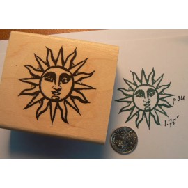 Dragonflylaser P34 Sun rubber stamp WM 1.75"
