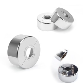 0XBIT Cover Rosette 3 Sizes in 1, 3 Pieces 70 mm Rosette Shower Tap, Removable Faucet Cover, Adjustable Hole Size, Suitable for Shower Taps, Taps, Radiators