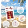Morily Solid Dark Red Press on Toenails for Women, 24